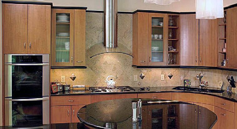 diagonal wall and base cabinets