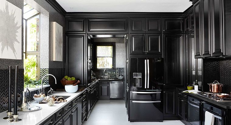 black kitchen cabinets